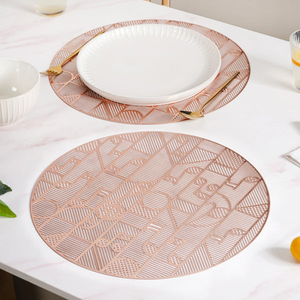 Symphony Rose Gold Table Mats Set Of 6 Online - Premium Table Mat ...