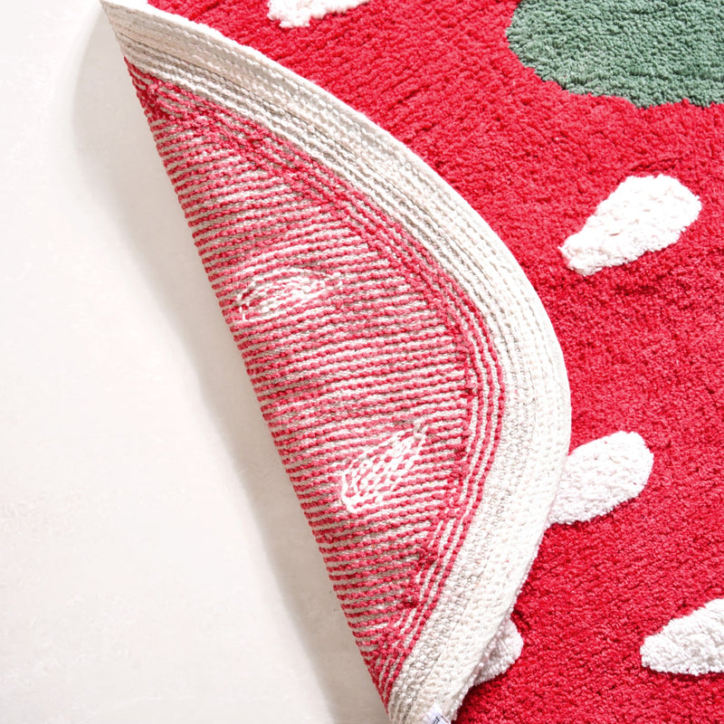 Strawberry Cotton Anti Slip Floor Mat 74x62cm