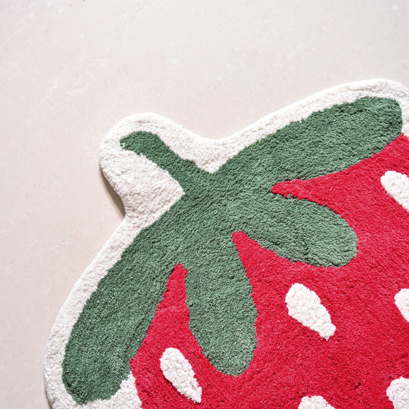 Strawberry Cotton Anti Slip Floor Mat 74x62cm