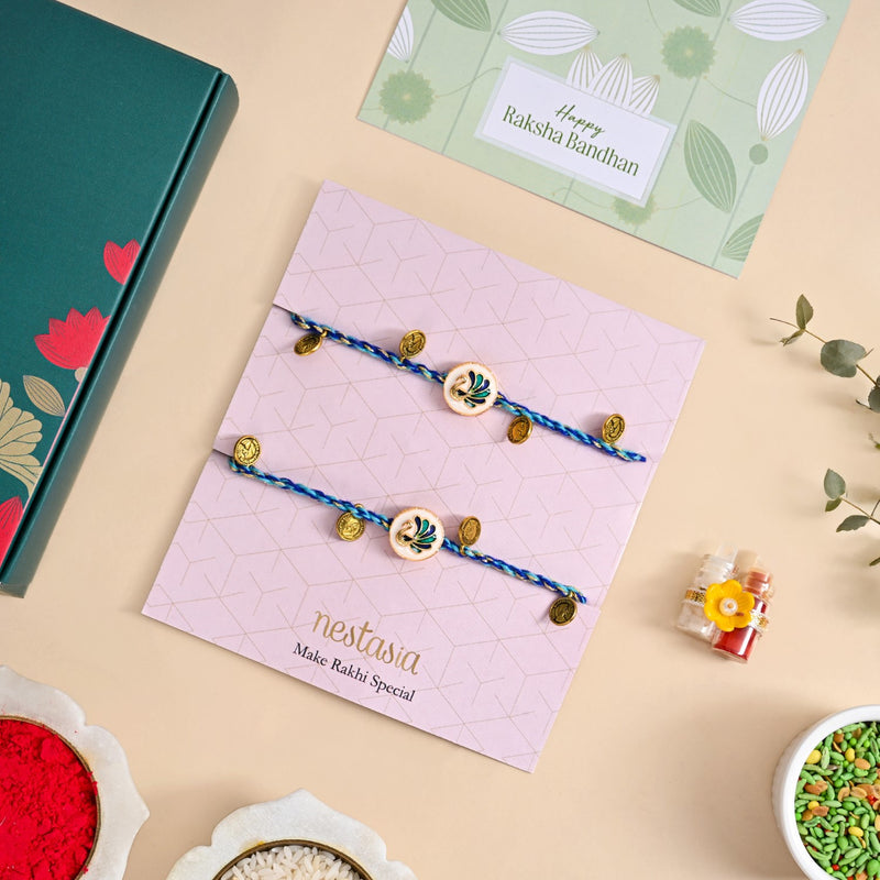 Peacock Rakhi Gift Set