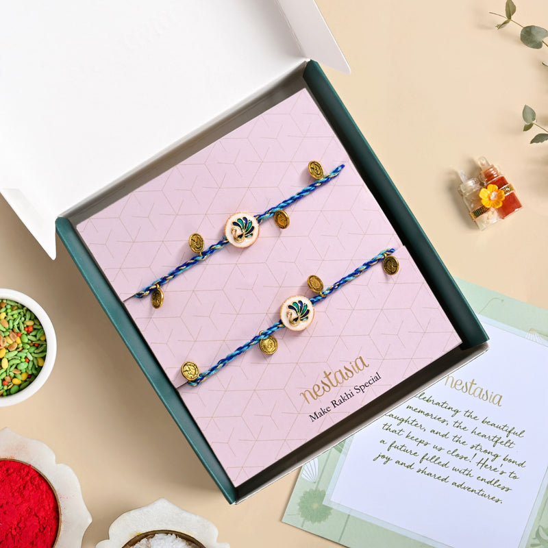 Peacock Rakhi Gift Set