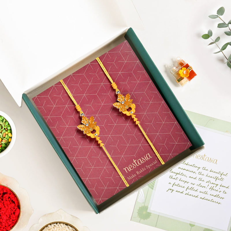 Autumn Leaf Rakhi Duo Gift Set
