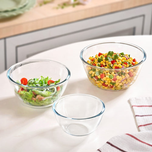 Glass Bowl Set Of 3 Microwave Oven Safe