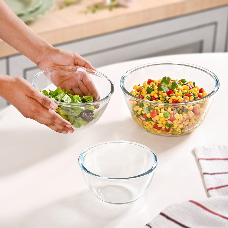 Glass Bowl Set Of 3 Microwave Oven Safe