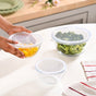 Glass Bowl With Lid Set of 3 Microwave Oven Safe