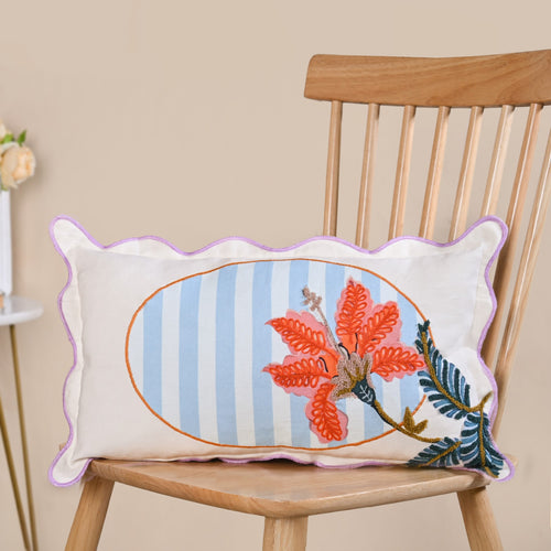 Bloom Era Hibiscus Cotton Cushion Cover 50x30cm