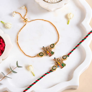 Radha Krishna Rakhi Gift Set