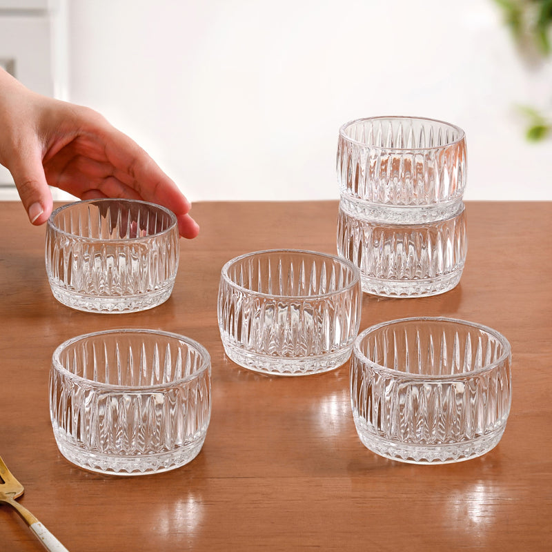 Ribbed Dessert Bowl Set Of 6 160ml