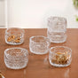 Luxury Embossed Glass Bowl Set Of 6 160ml