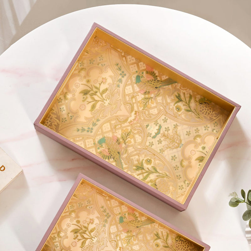 Opaline Garden Serving Tray Set Of 2