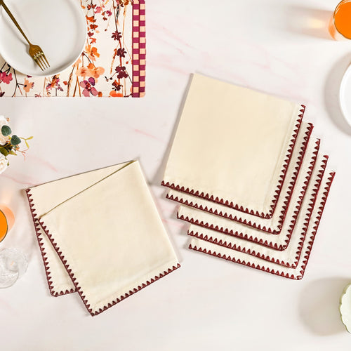 Pure Cotton Napkin Set Of 6