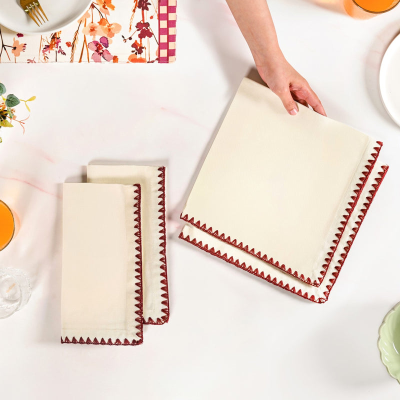 White Cotton Table Napkin Set Of 4