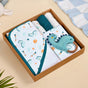 Baby Dino Gift Hamper With Towel Swaddle Napkin Rattle Set Of 6