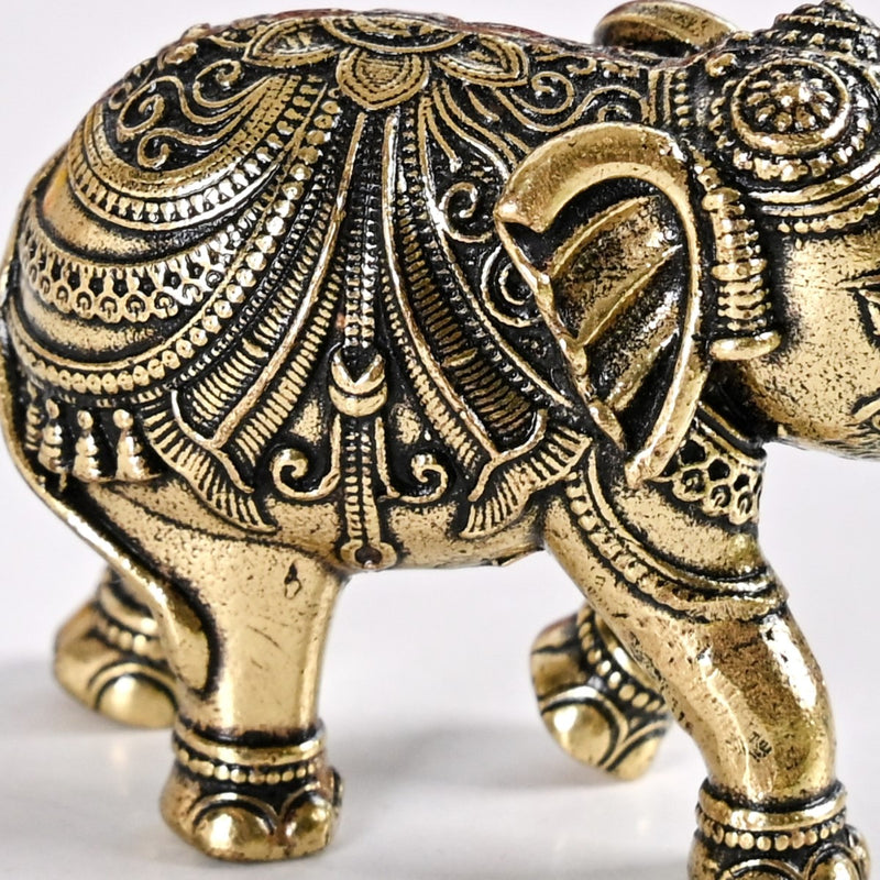Good Luck Elephant Idol Pure Brass Set With Gift Box Of 23cm