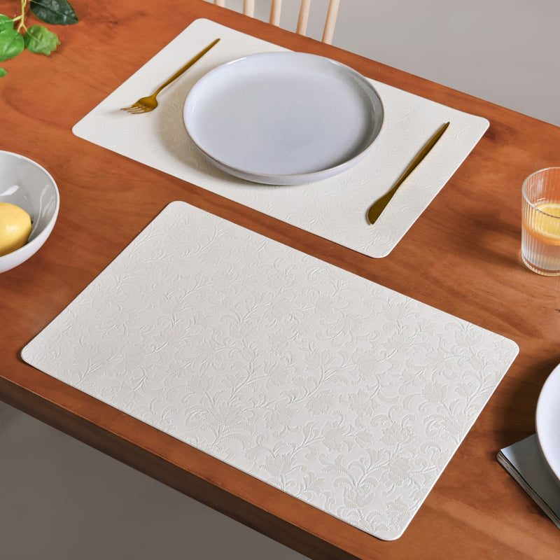 White Flower Placemat Set Of 6