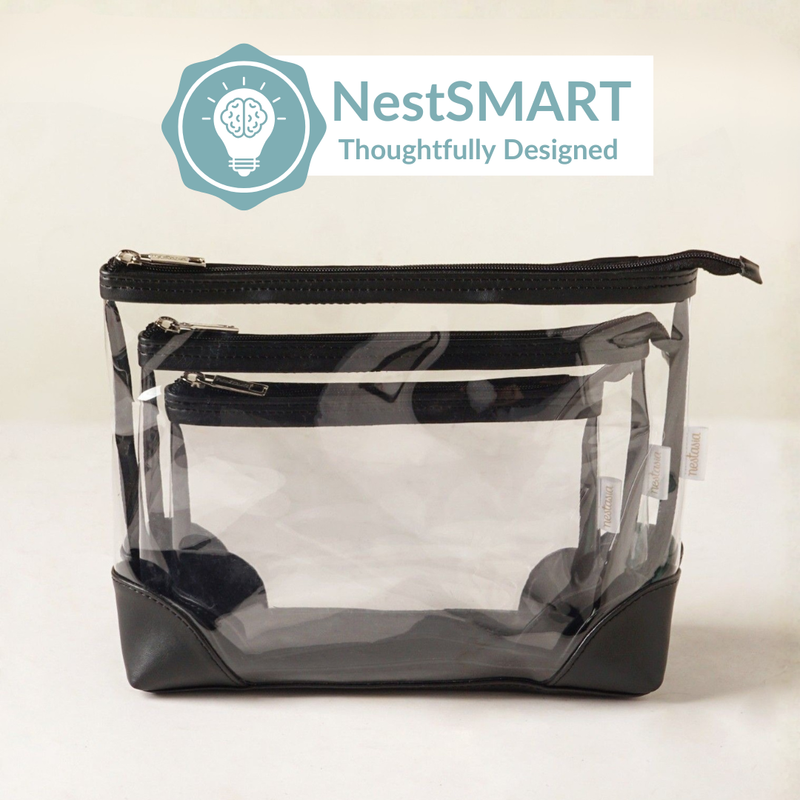 Classic Travel Pouch Set Of 3 Black