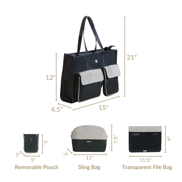 Multifunctional Tote & Sling Travel Bags Set Of 4 Black