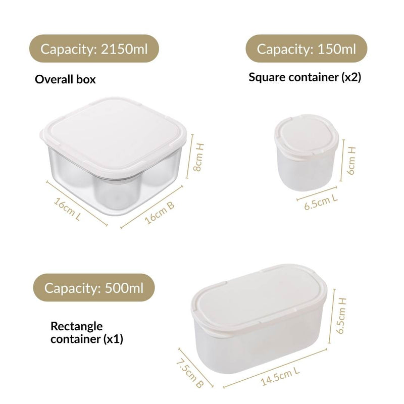 Nestable Food Storage Container Set Of 4 2150ml