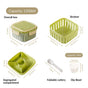 Crispo Salad Box With Dressing Cup And Spoon Green 1350ml