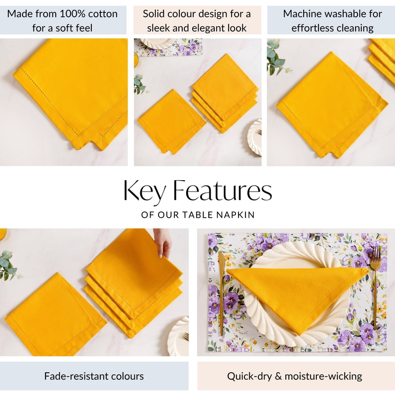 Table Napkin Sunny Yellow Set Of 4