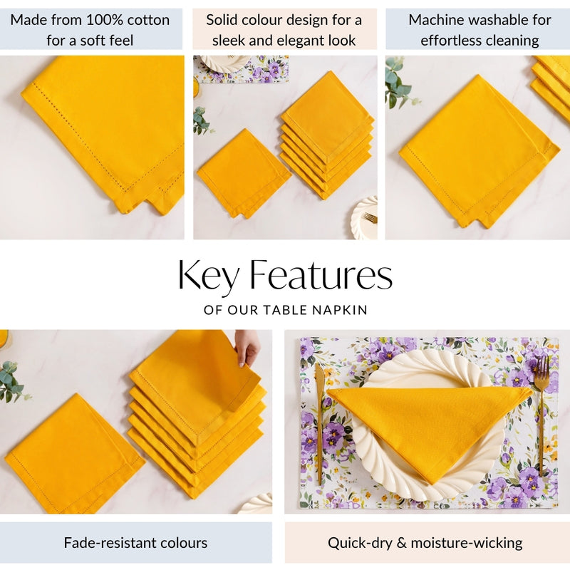 Table Napkin Sunny Yellow Set Of 6
