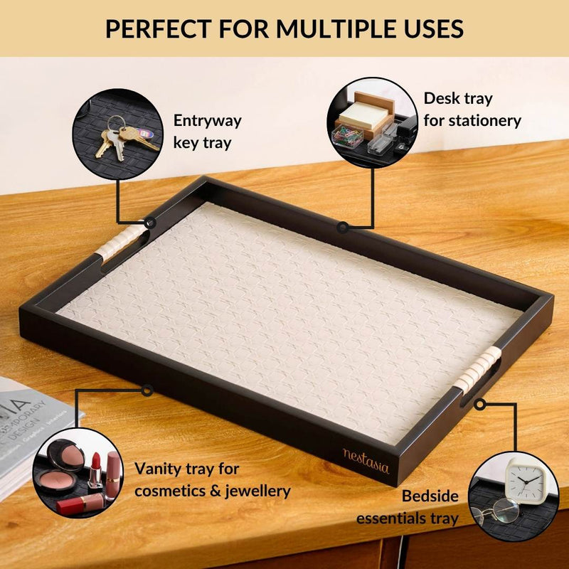 Table Top Luxury Tray Organiser Large Beige