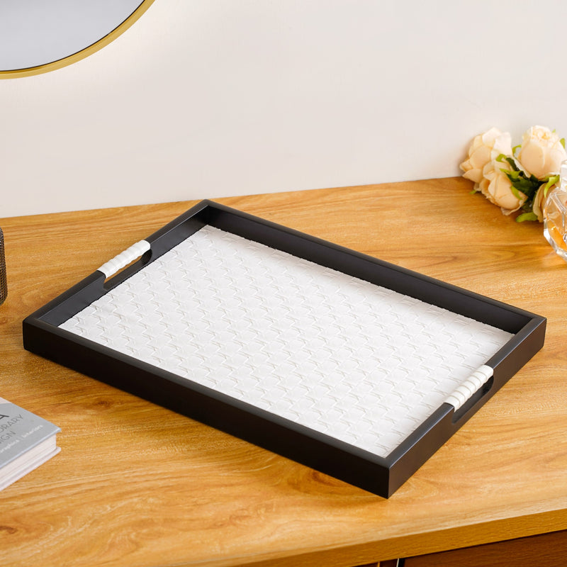 Table Top Luxury Tray  Organiser White