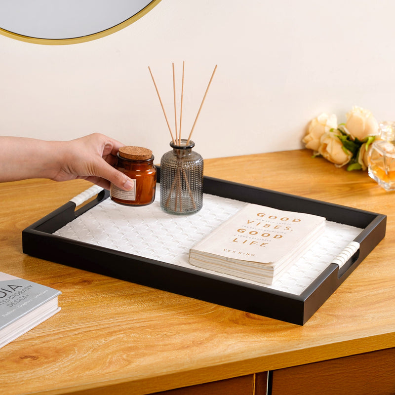 Table Top Luxury Tray  Organiser White