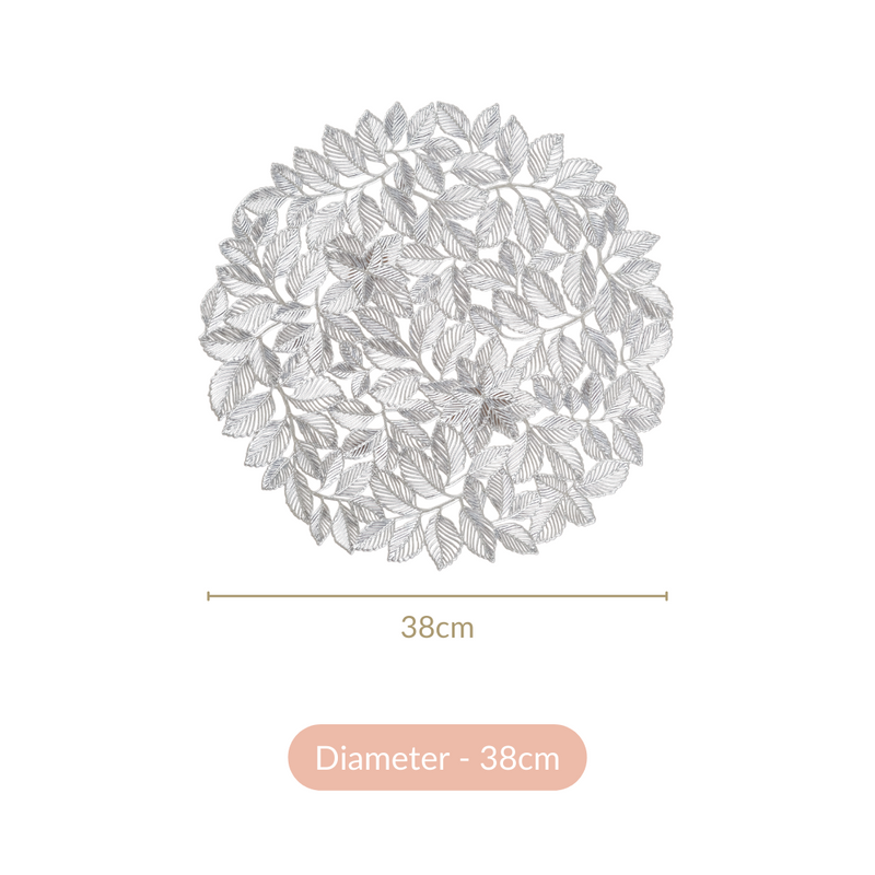 Round Silver Waterproof Placemat Set Of 6