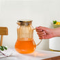 Tall Amber Fluted Borosilicate Glass Jug 1950ml
