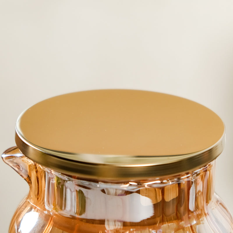 Tall Amber Fluted Borosilicate Glass Jug 1950ml