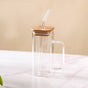 Tall Square Glass Sipper Set Of 4 400ml