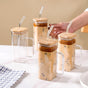 Tall Square Glass Sipper Set Of 4 400ml