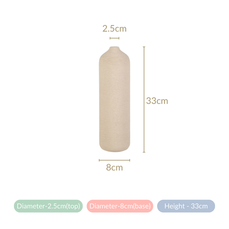 Handcrafted Tall Vase For Room Decor - Handcrafted ceramic vase, handmade cylindrical vase, decorative pottery vase, unique handmade vase