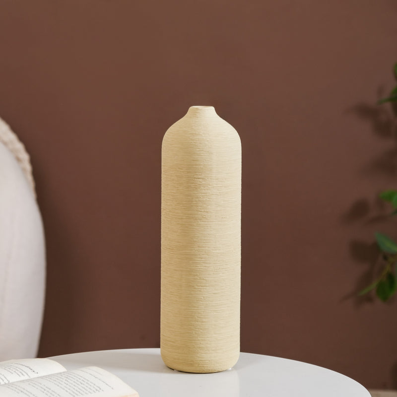 Handcrafted Tall Vase For Room Decor - Handcrafted ceramic vase, handmade cylindrical vase, decorative pottery vase, unique handmade vase