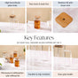 Tall Square Glass Sipper Set Of 4 400ml