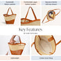 Tan Rattan Beach Bag