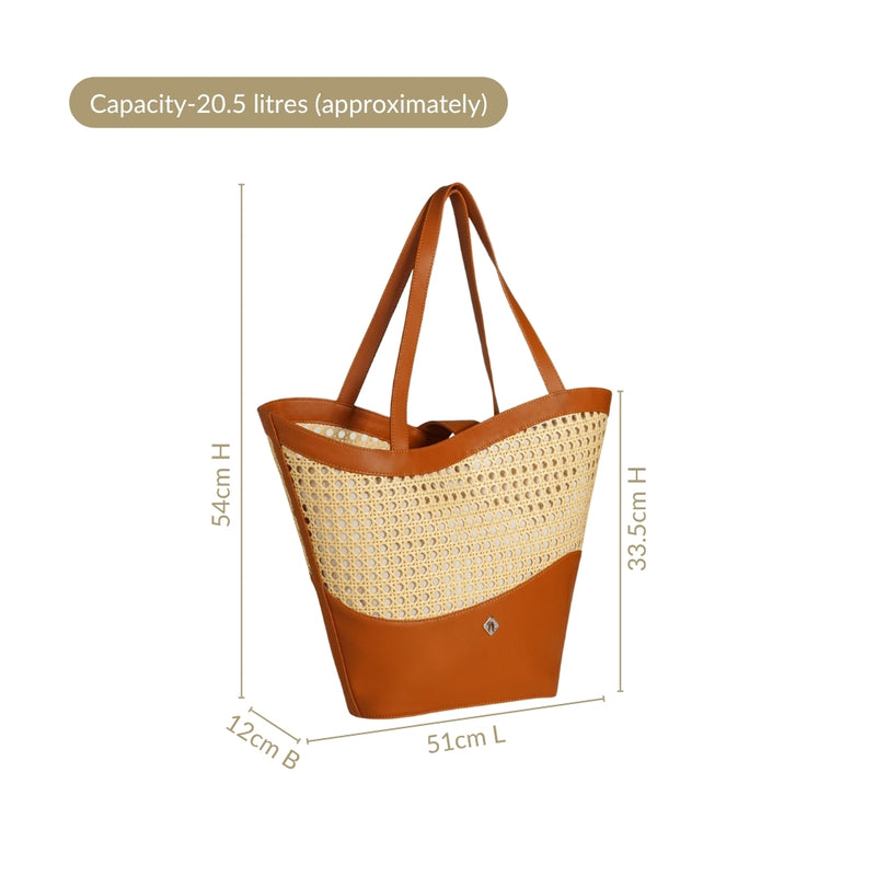 Tan Rattan Beach Bag