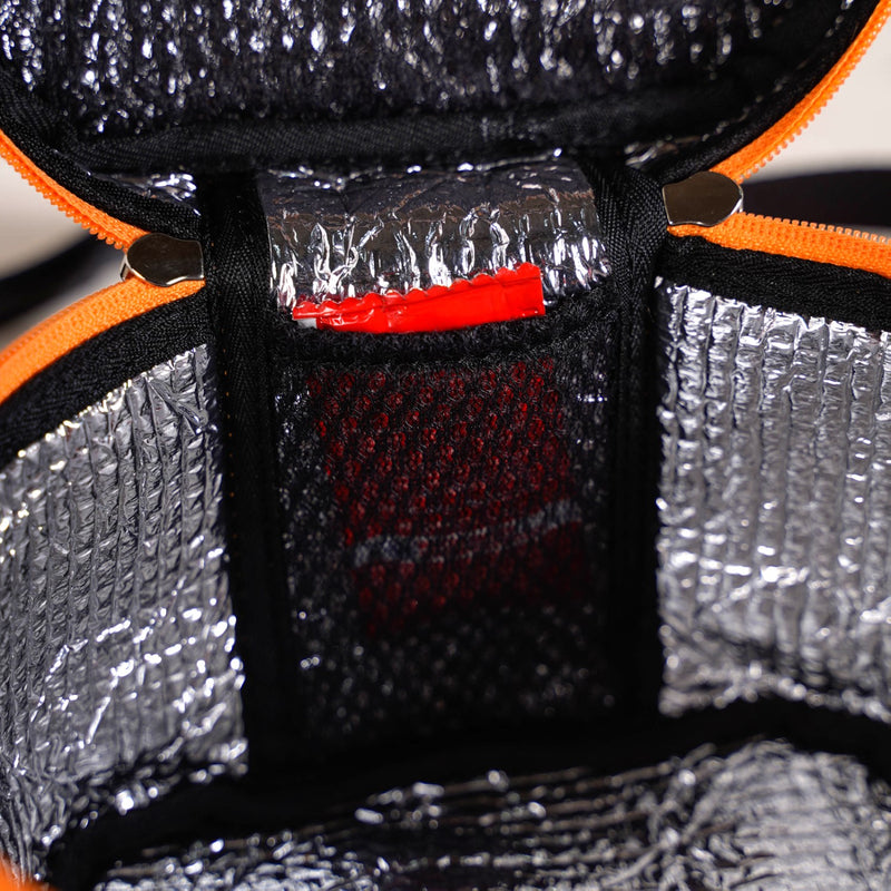 Tangerine Checked Lunch Bag With Insulation