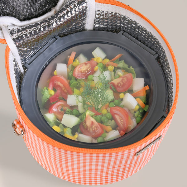 Tangerine Gingham Insulated Lunch Bag