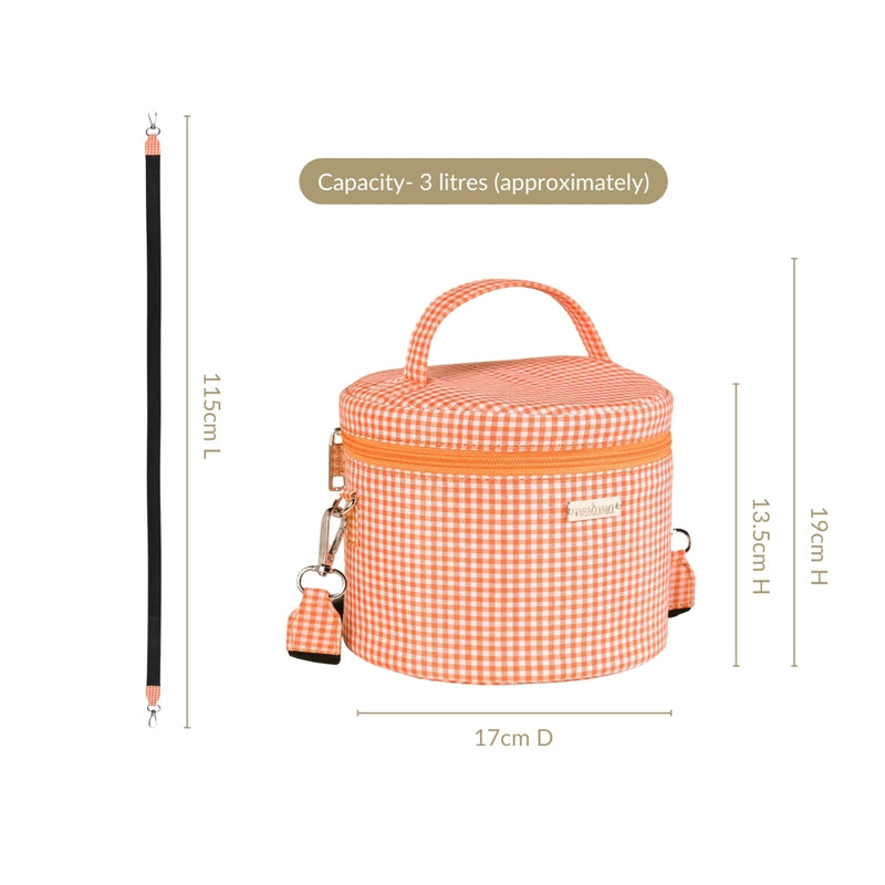 Tangerine Gingham Insulated Lunch Box Bag
