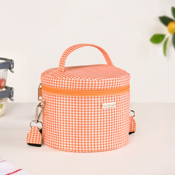 Tangerine Gingham Insulated Lunch Box Bag