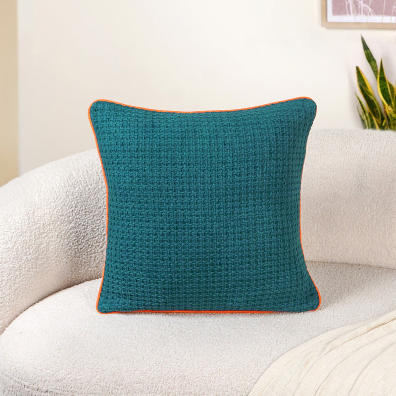 Tangerine Trim Cotton Cushion Cover Set Of 2