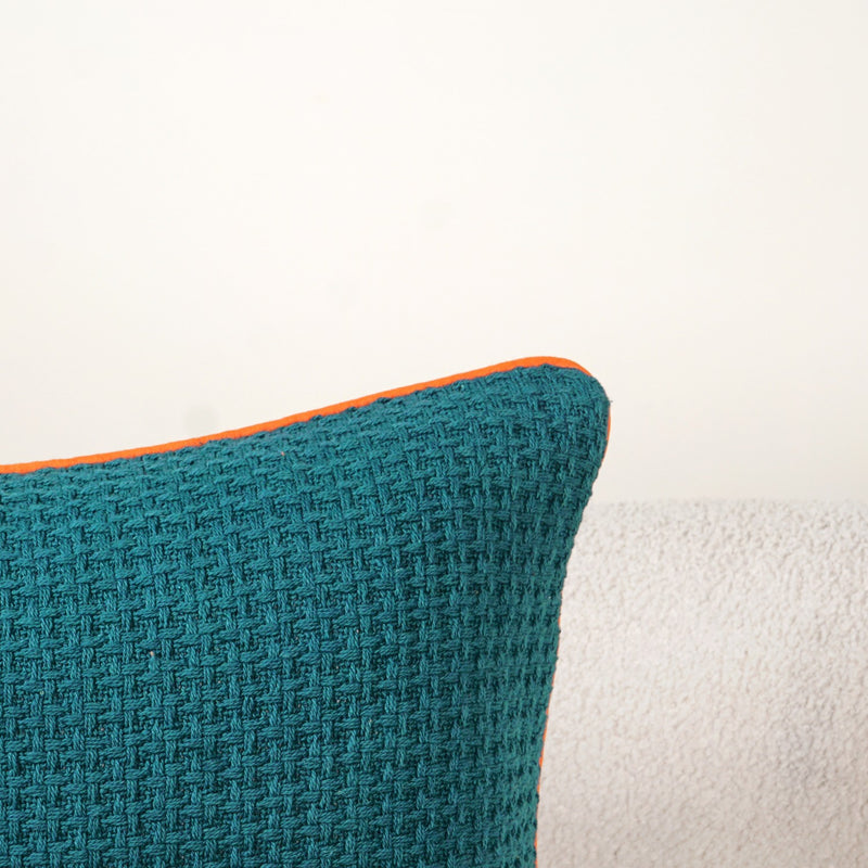 Tangerine Trim Cotton Cushion Cover Set Of 2
