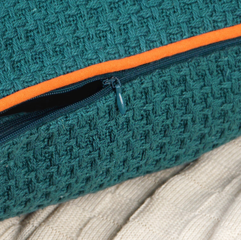 Tangerine Trim Cotton Cushion Cover Set Of 2