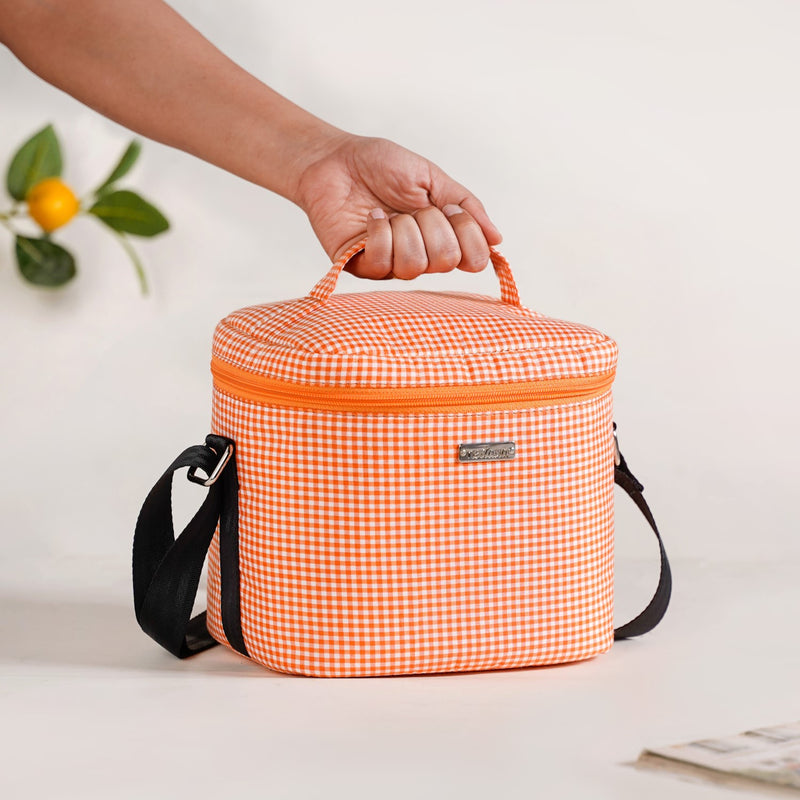 Tangerine Vichy Insulated Lunch Bag
