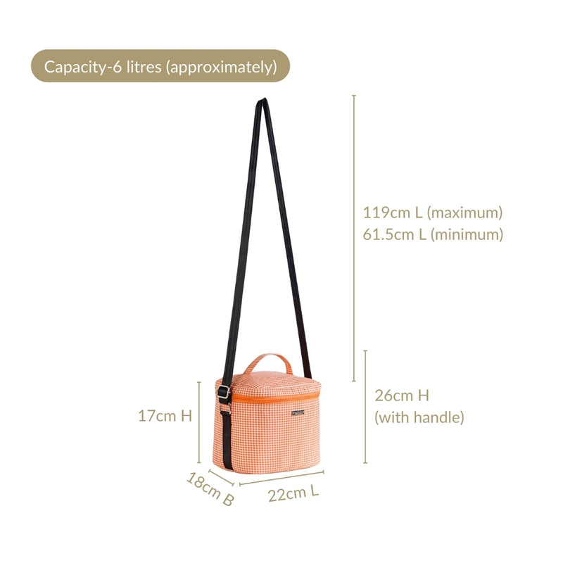 Tangerine Vichy Insulated Lunch Bag