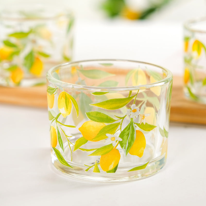 Amalfi Lemon Platter With Cup And Tray Set Of 5