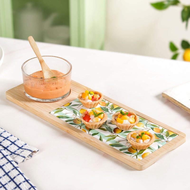 Tangy Tales Serving Platter With Bowl Spoon And Tray Set Of 3