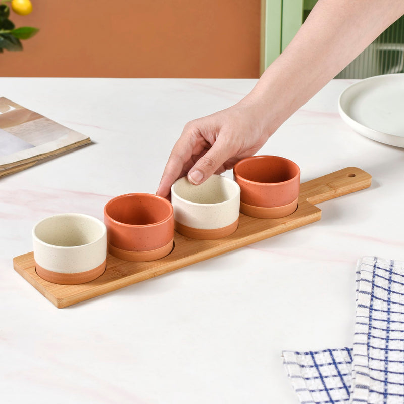 Tapas Serving Tray With Bowls Set Of 5